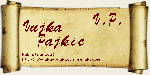 Vujka Pajkić vizit kartica